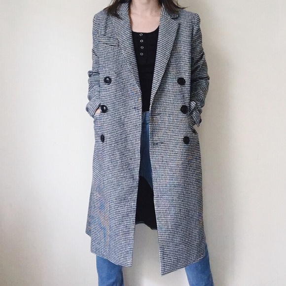 NWT houndstooth double breast trench jacket - Picture 6 of 8
